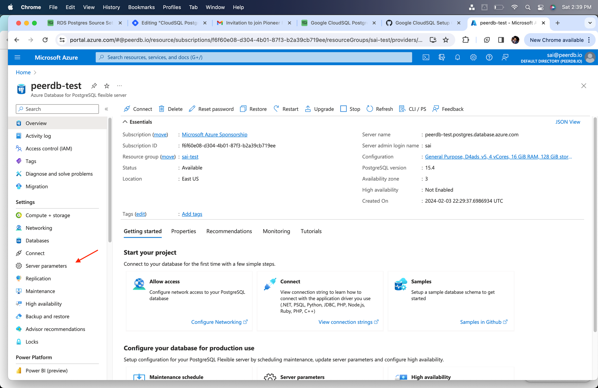 Server Parameters in Azure Flexible Server for Postgres - Zoomed